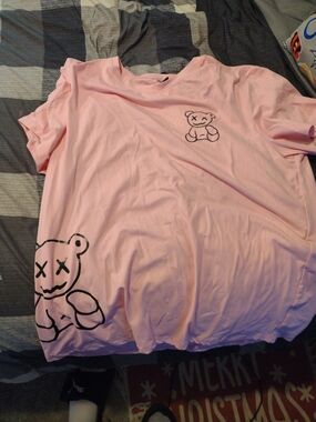 NFINITY Pink Bear Graphic Short Sleeve Tee